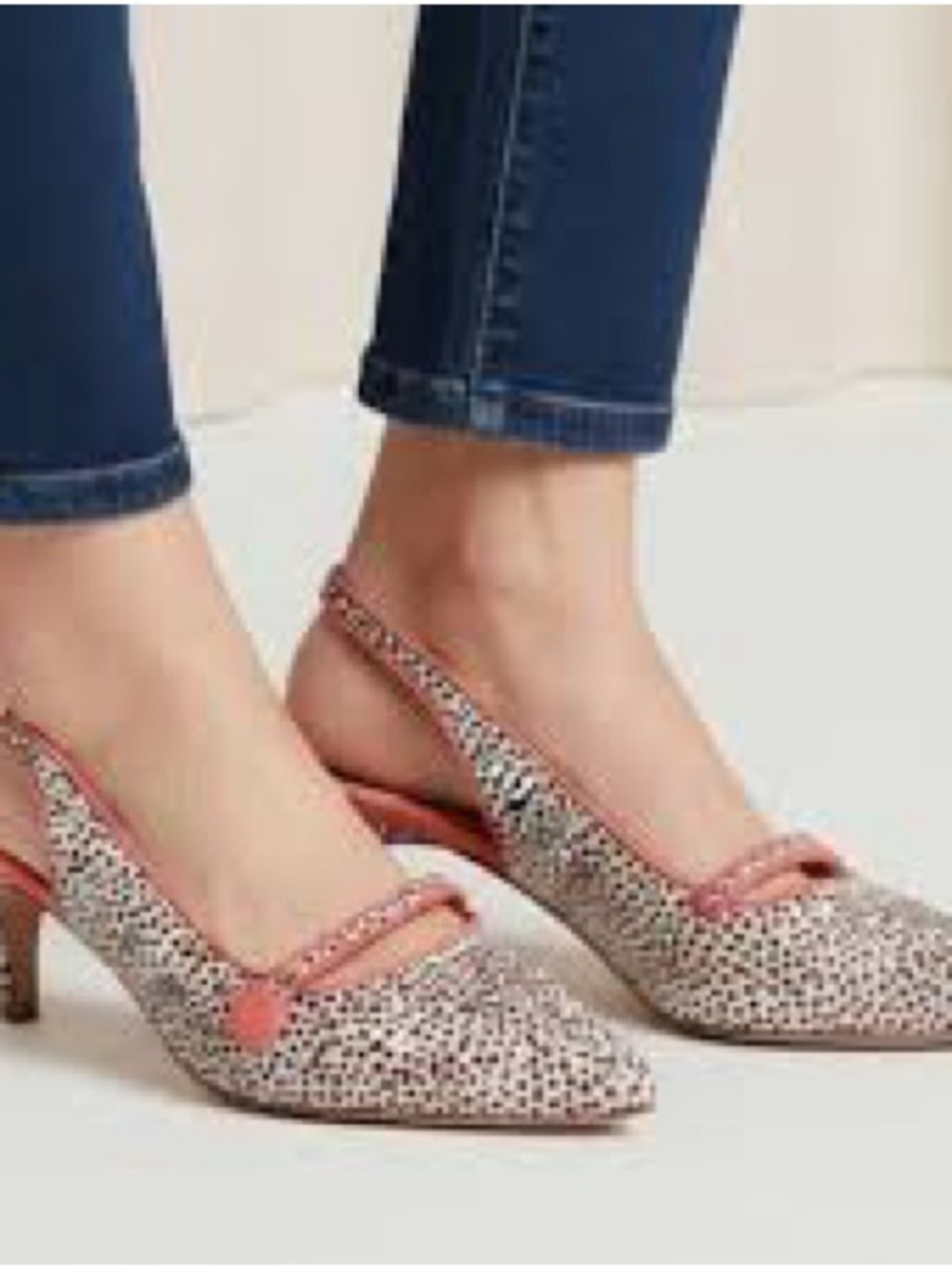 Boden “Lois”Size 41 EUC kitten slingback leather shoes